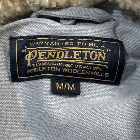 Pendleton Denim Jacket Fleece Sherpa Collar Women’s Medium Trucker Dry Goods - Picture 3 of 11